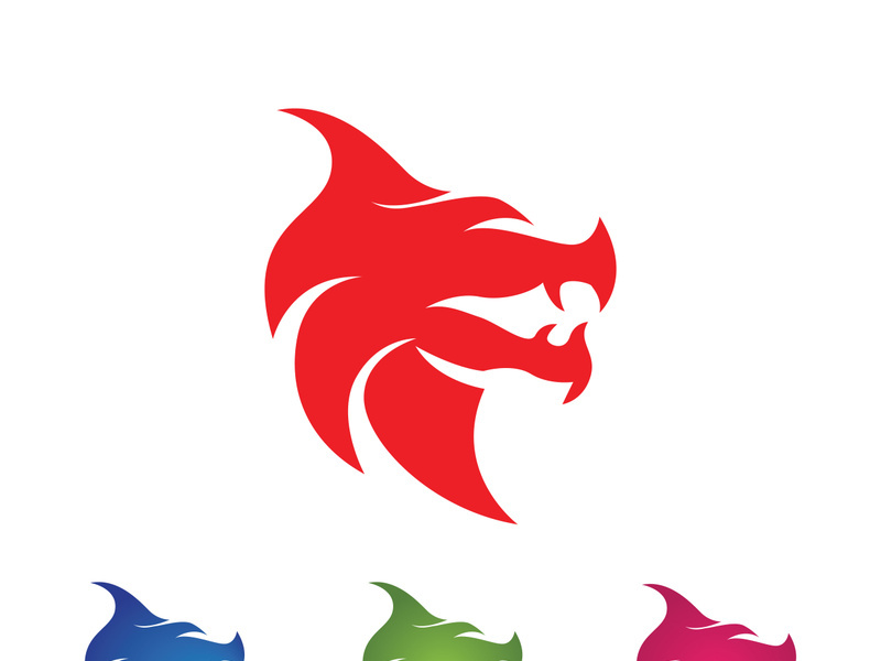 Dragon head vector image logo
