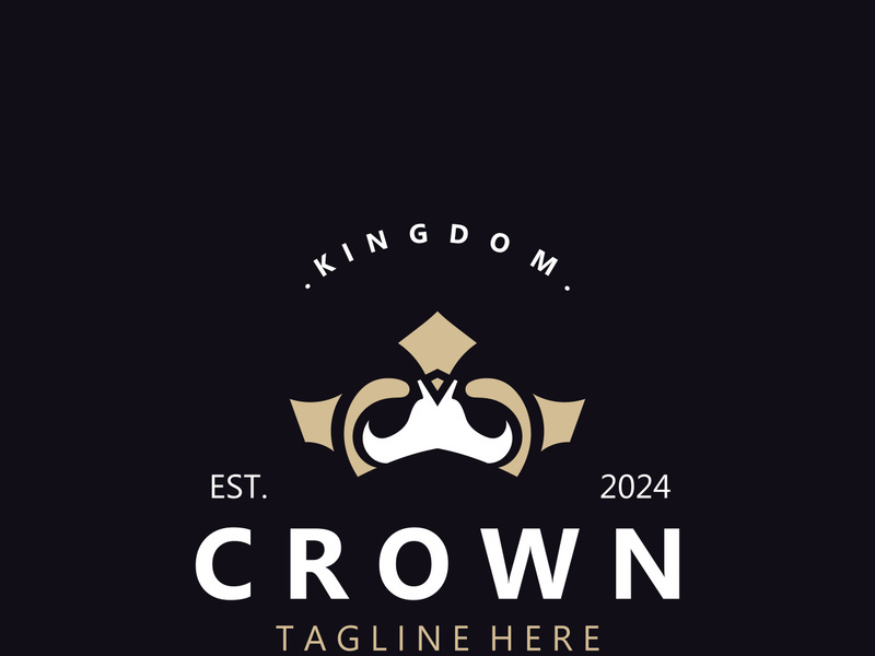 Crown logo simple design template. Vintage Crown Logo Royal King Queen concept symbol icon