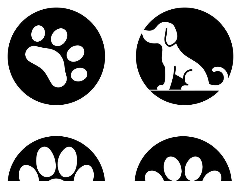 Minimal Dog Paw Print Logo