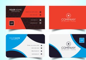 10 Double-sided creative and modern business card template. Vector illustration