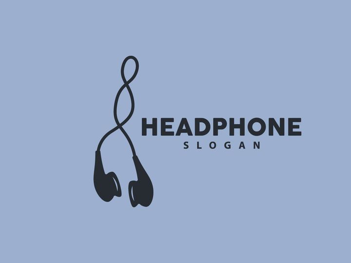 Headset Logo Design Simple Headset Gamer Illustration Template