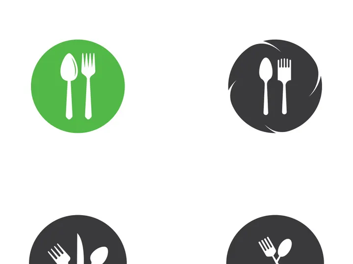 Creative spoon and fork logo.