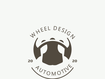 Steering wheel logo automotive car design garage auto repair workshop illustration preview picture