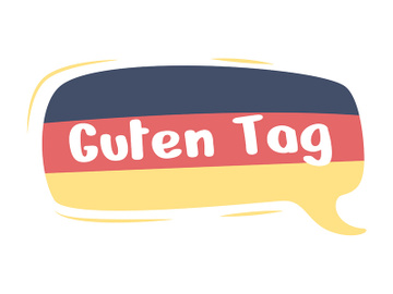 Saying hello in German language semi flat color vector speech bubble preview picture