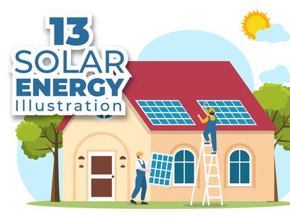 13 Solar Energy Installation Illustration