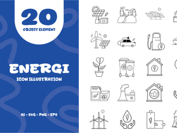 Energi Icon line Illustration preview picture