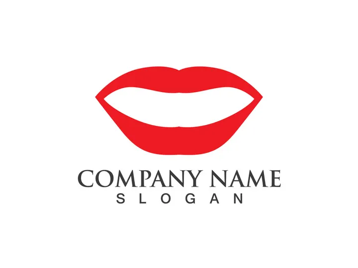 Lips woman logo and symbol vector