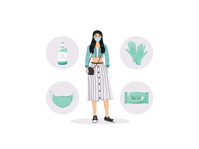 Personal hygiene flat concept vector illustration