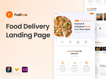 Fudiess - Food Delivery Landing Page preview picture