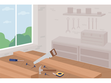 Carpentry flat color vector illustration preview picture