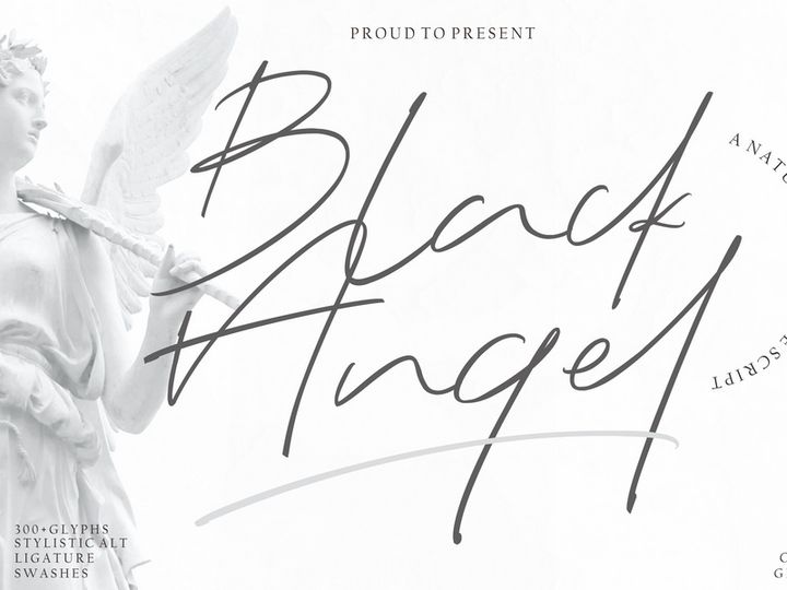 Black Angel Natural Signature Script