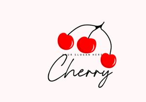 Cherry Fruit logo, Red Colored plant vector illustration, Fruit Shop Design, Company, Sticker, Product Brand