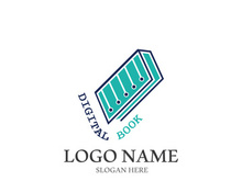 Digital book logo technology vector icon design