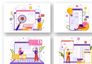 12 Software Testing Vector Illustration