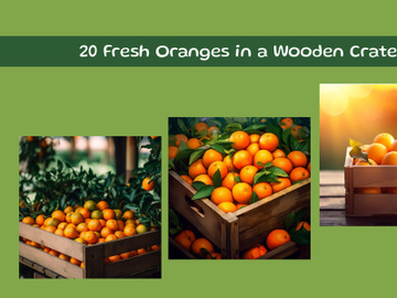 Fresh Oranges in a Wooden Crate preview picture