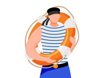 Boatswain flat vector illustration preview picture