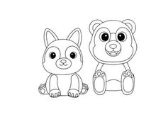 Cute cartoon animals friends vector illustration flat design