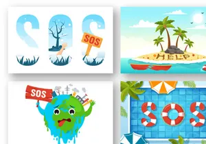 12 SOS Message Emergency Illustration