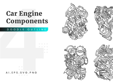 Car Engine Components doodle preview picture
