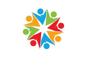 community logo design colorful with  logo vector icon