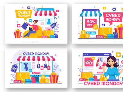 13 Cyber Monday Event Illustration