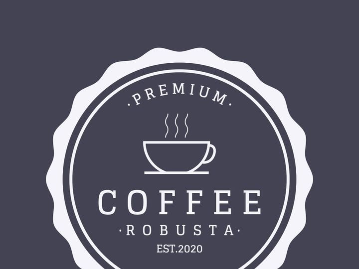 Coffee bean logo design with retro outline.
