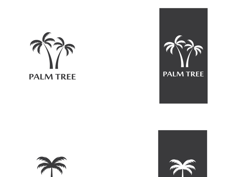 Summer palm tree logo design.