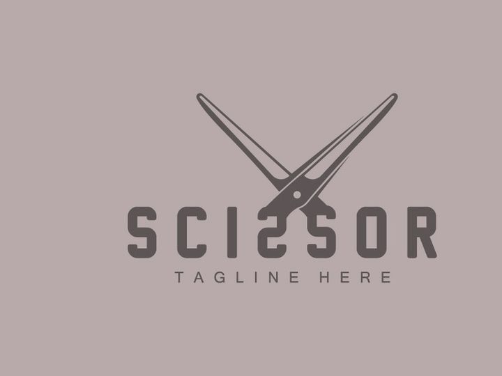 Scissors Logo Design, Barbershop Shaver Vector, Babershop Scissors Brand Illustration