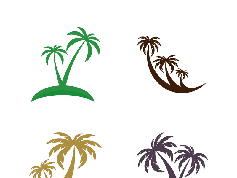Palm tree summer logo template vector illustration