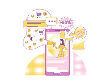 SMM tools thin line concept vector illustration preview picture