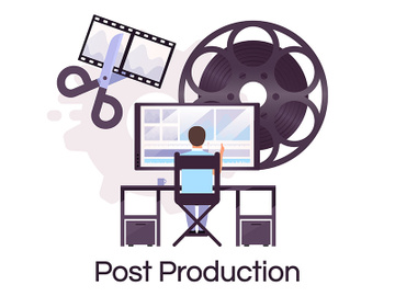 Post production flat concept icon preview picture