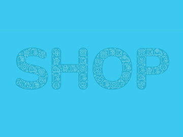 Shop pixel perfect shaped concept filled with editable linear icons preview picture