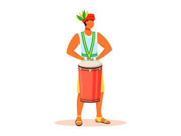 Latino man in singlet and hat flat color vector faceless character preview picture