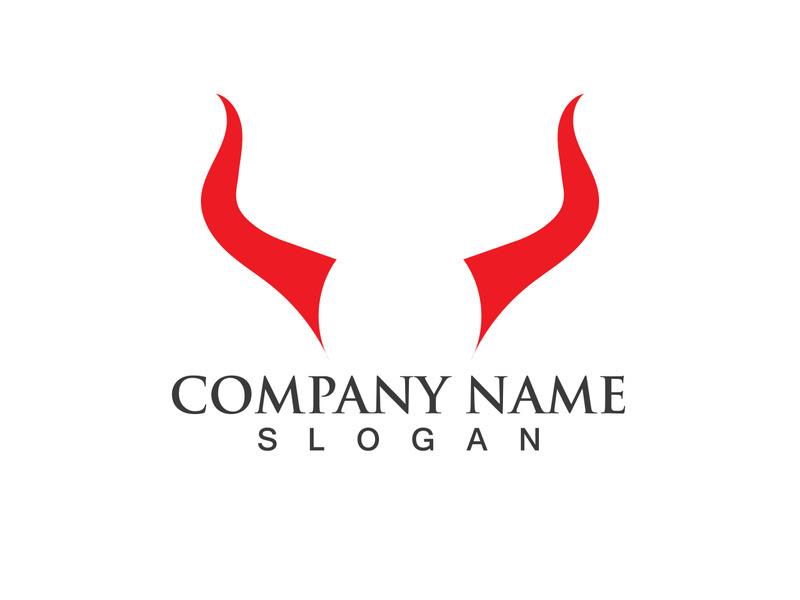 Devil horn vector icon logo design illustration template