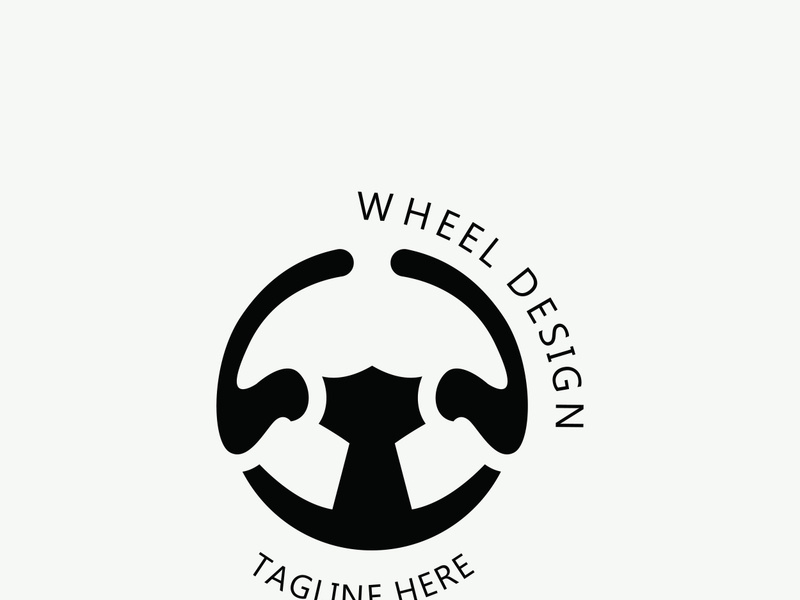 Steering wheel logo automotive car design garage auto repair workshop illustration