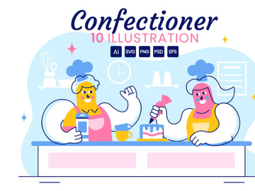 10 Confectioner Vector Illustration preview picture