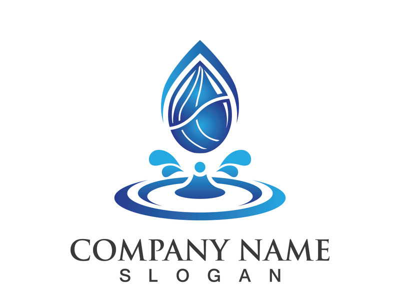 Blue water drop vector logo icon illustration images