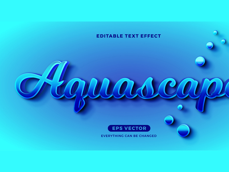 Aquascape editable text effect vector template