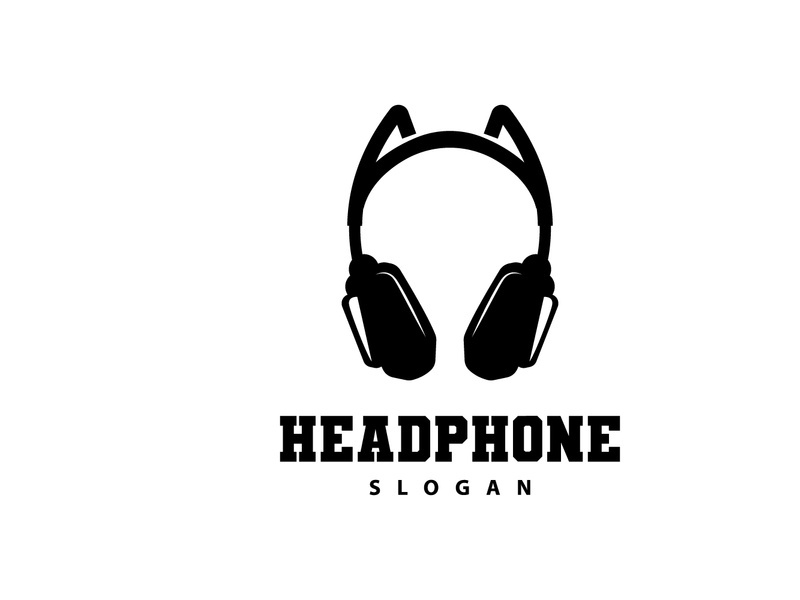 Headset Logo Design Simple Headset Gamer Illustration Template