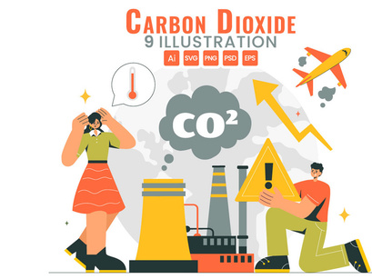 9 Carbon Dioxide or CO2 Illustration