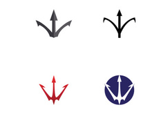 Vector trident logo design template.