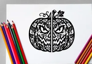 Intricate Halloween Pumpkin Carving with Spooky Face Design