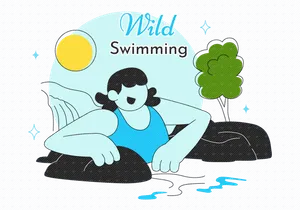 10 Wild Swimming Vector Illustration