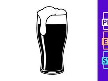 Dark Beer in Pint Glass with Foam