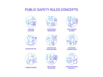 Public safety rules concept icons set preview picture