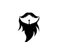 Beard icon logo and mustache vector illustration design symbol
