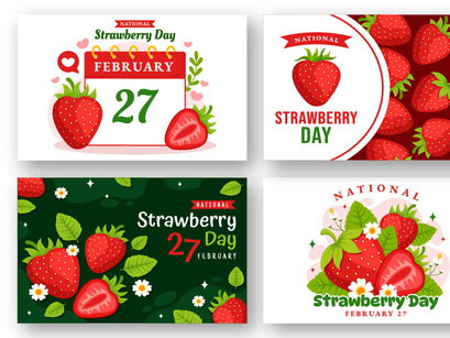 12 National Strawberry Day Illustration