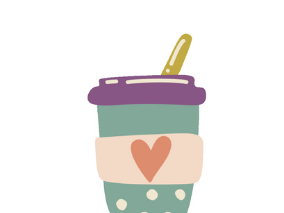 Motion purple green yellow milk tea stickers stamps