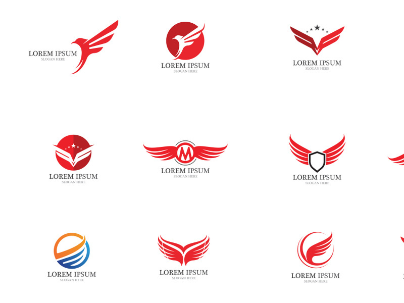 Wing bird falcon eagle logo vector