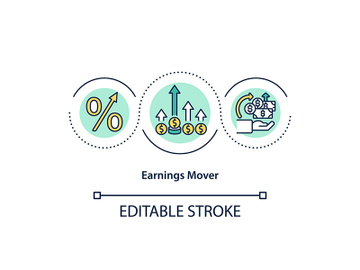 Earnings mover concept icon preview picture